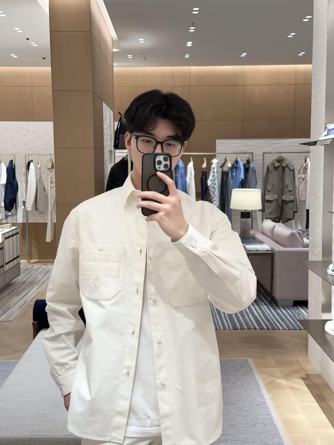 Dior/迪奥 25Fw 明线帆布衬衫外套上身效果#