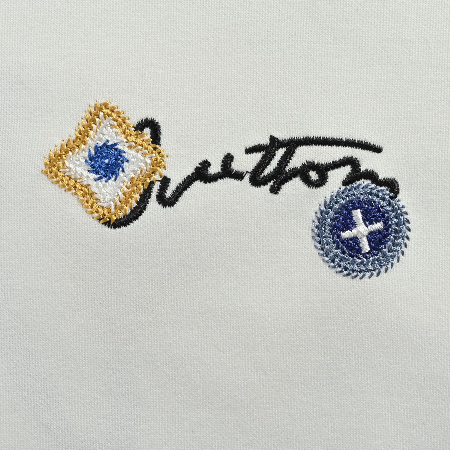 Louis Vuitton/路易威登 25Fw 花卉刺绣长袖T恤 定织定染 水洗柔滑长绒棉 黑色 白色