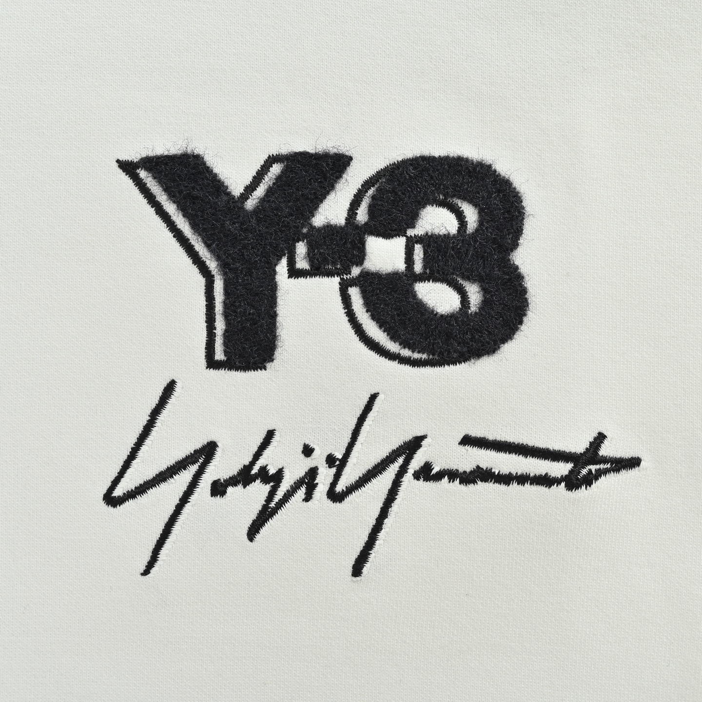Y-3/山本耀司 25Fw 字母logo签名刺绣长袖T恤 定织定染 水洗柔滑长绒棉 黑色 白色
