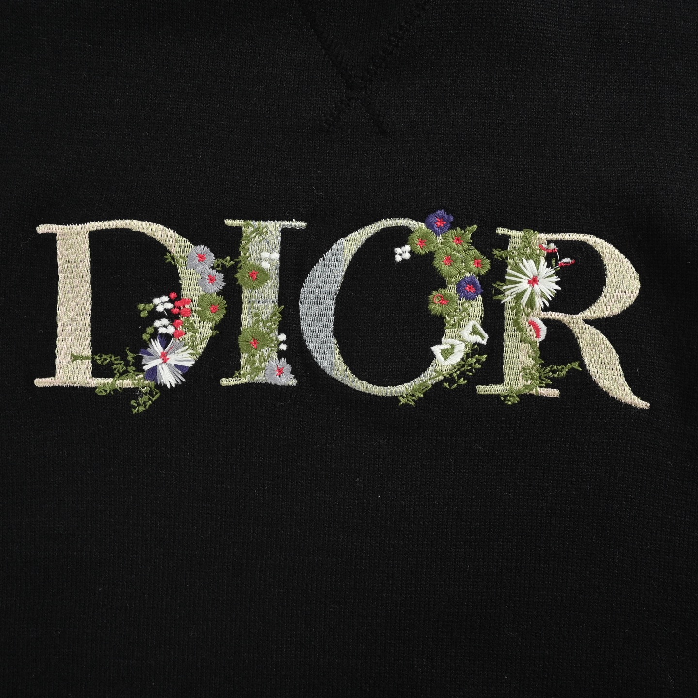 Dior/迪奥 花卉刺绣图案针织套头毛衣