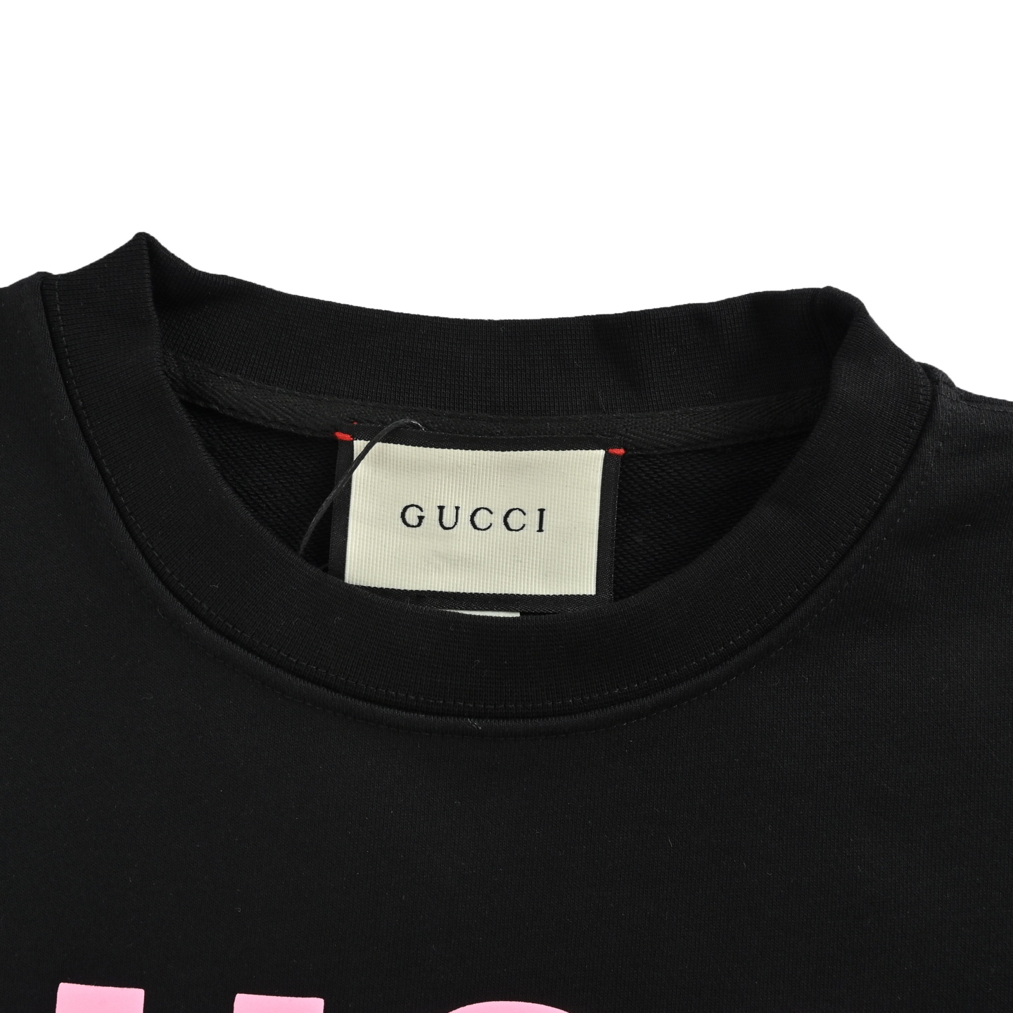 Gucci/古驰 25Fw 粉色字母发泡印花圆领卫衣
