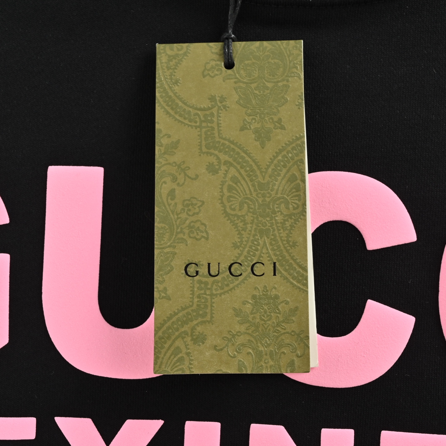 Gucci/古驰 25Fw 粉色字母发泡印花圆领卫衣