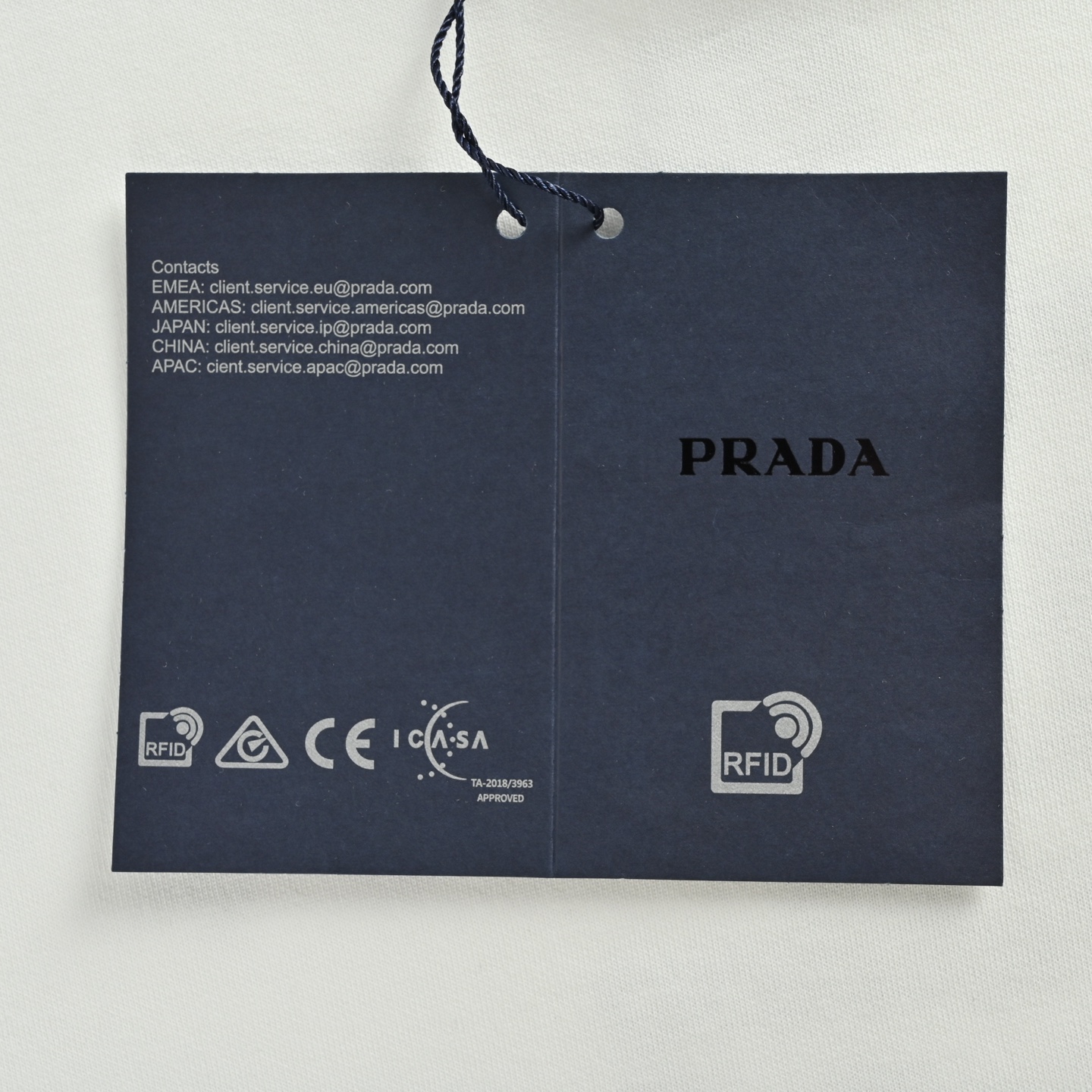 Prada/普拉达 25Fw 后背大logo徽标签名刺绣长袖T恤 黑色 白色