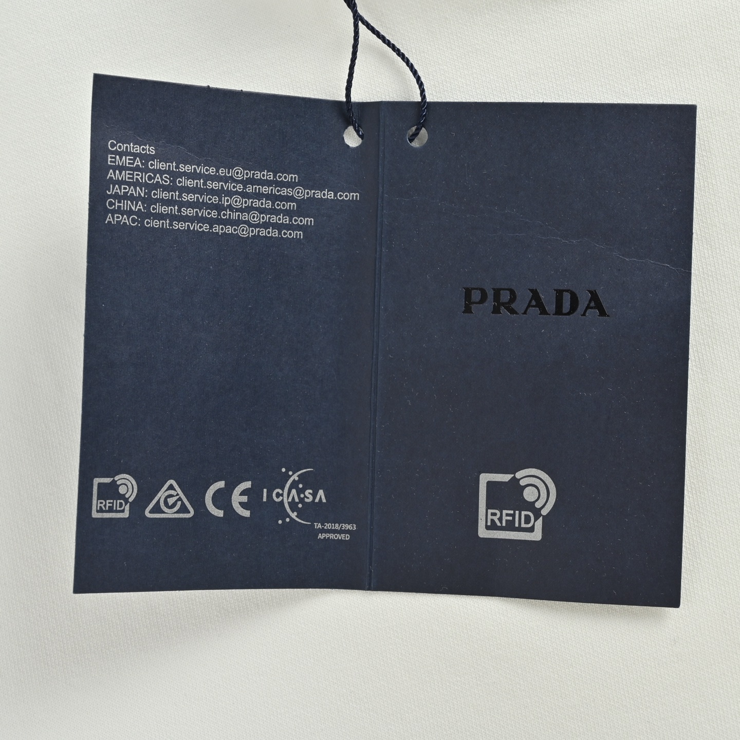 Prada/普拉达 三角标后背暗纹刺绣长袖T恤 黑色 白色