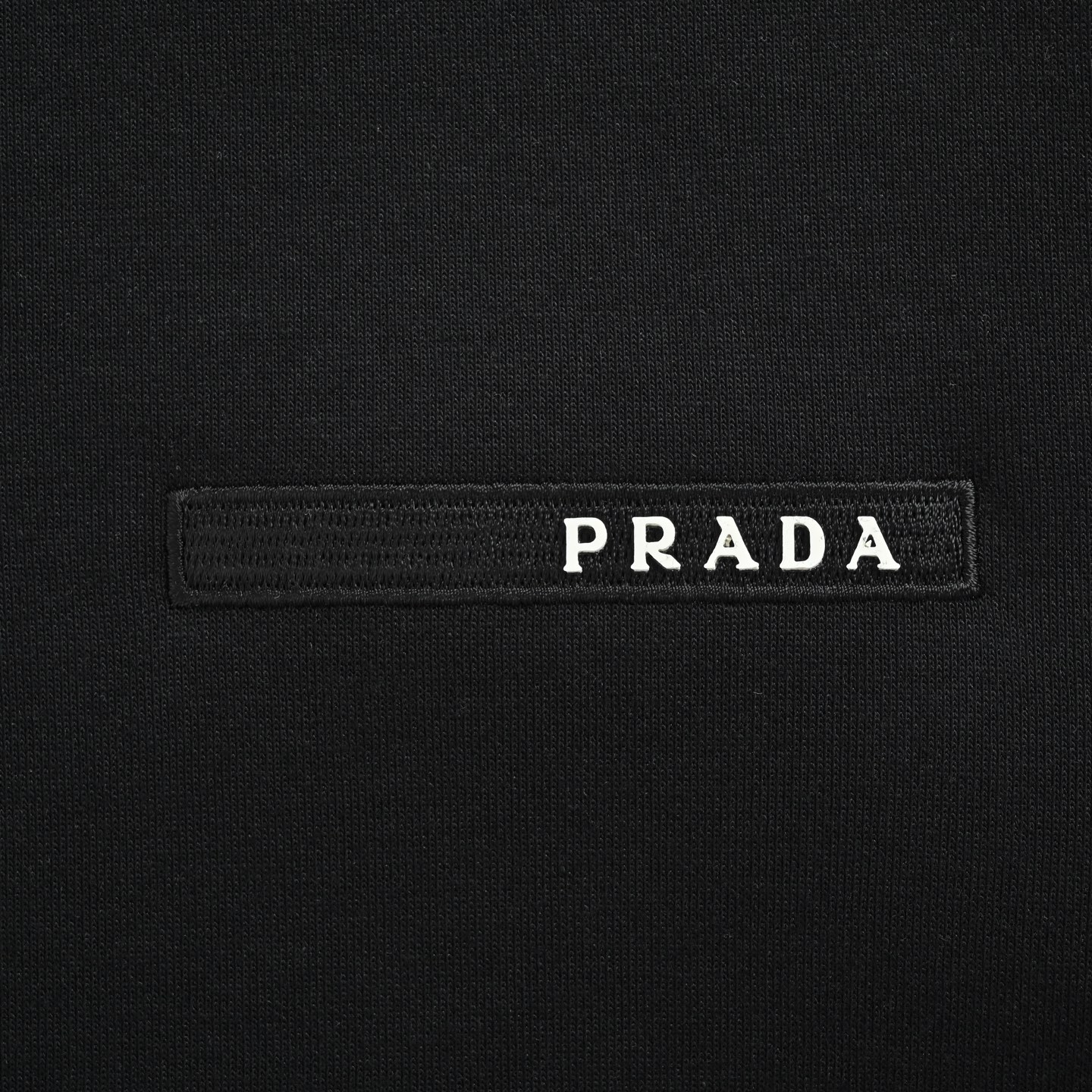 Prada/普拉达 胸口logo字母饰条刺绣长袖T恤