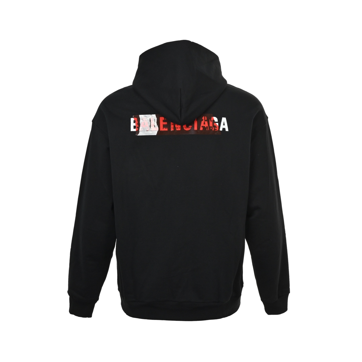 Balenciaga/巴黎世家 25Fw 刺绣胶带压胶连帽卫衣黑色 天兰