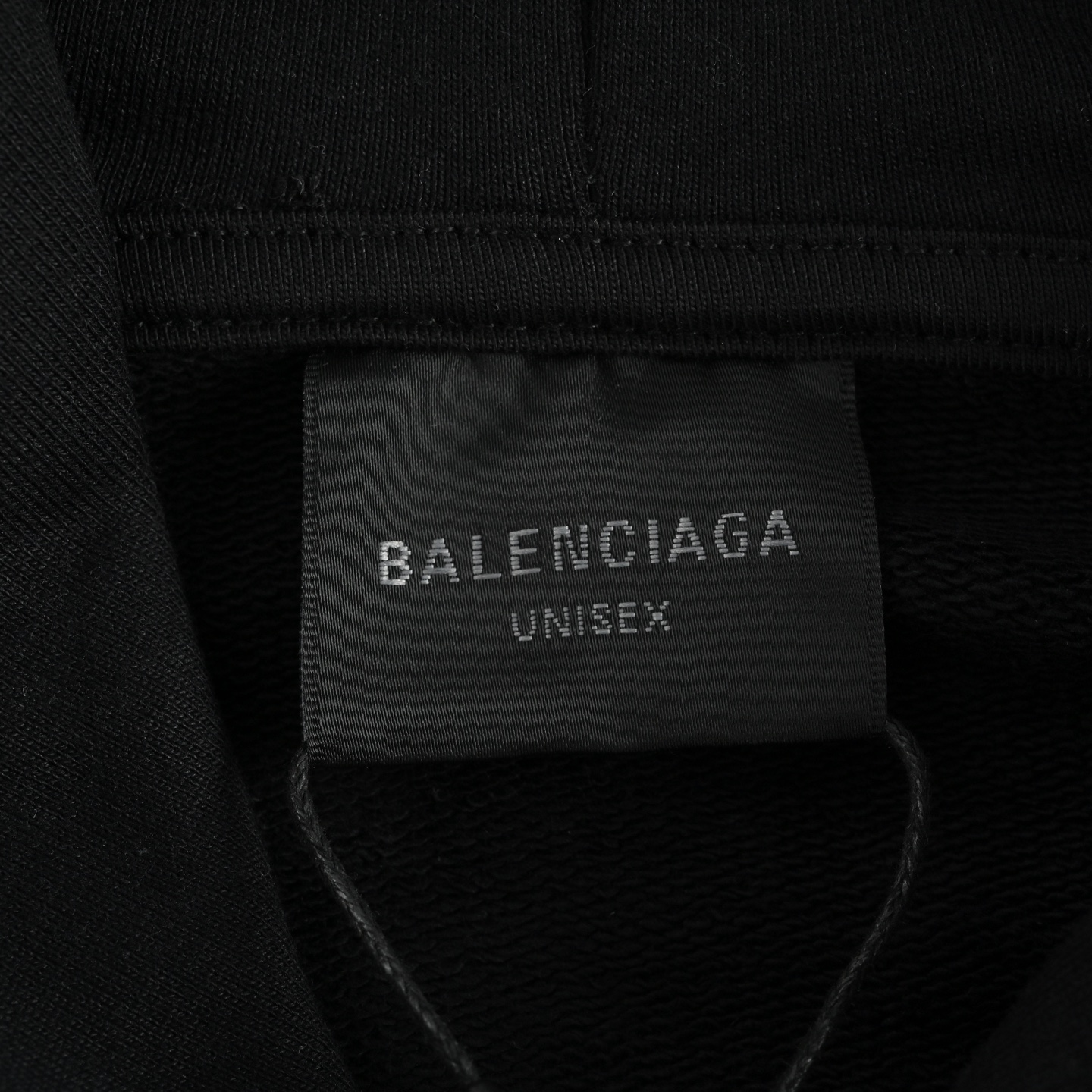 Balenciaga/巴黎世家 25Fw 刺绣胶带压胶连帽卫衣黑色 天兰
