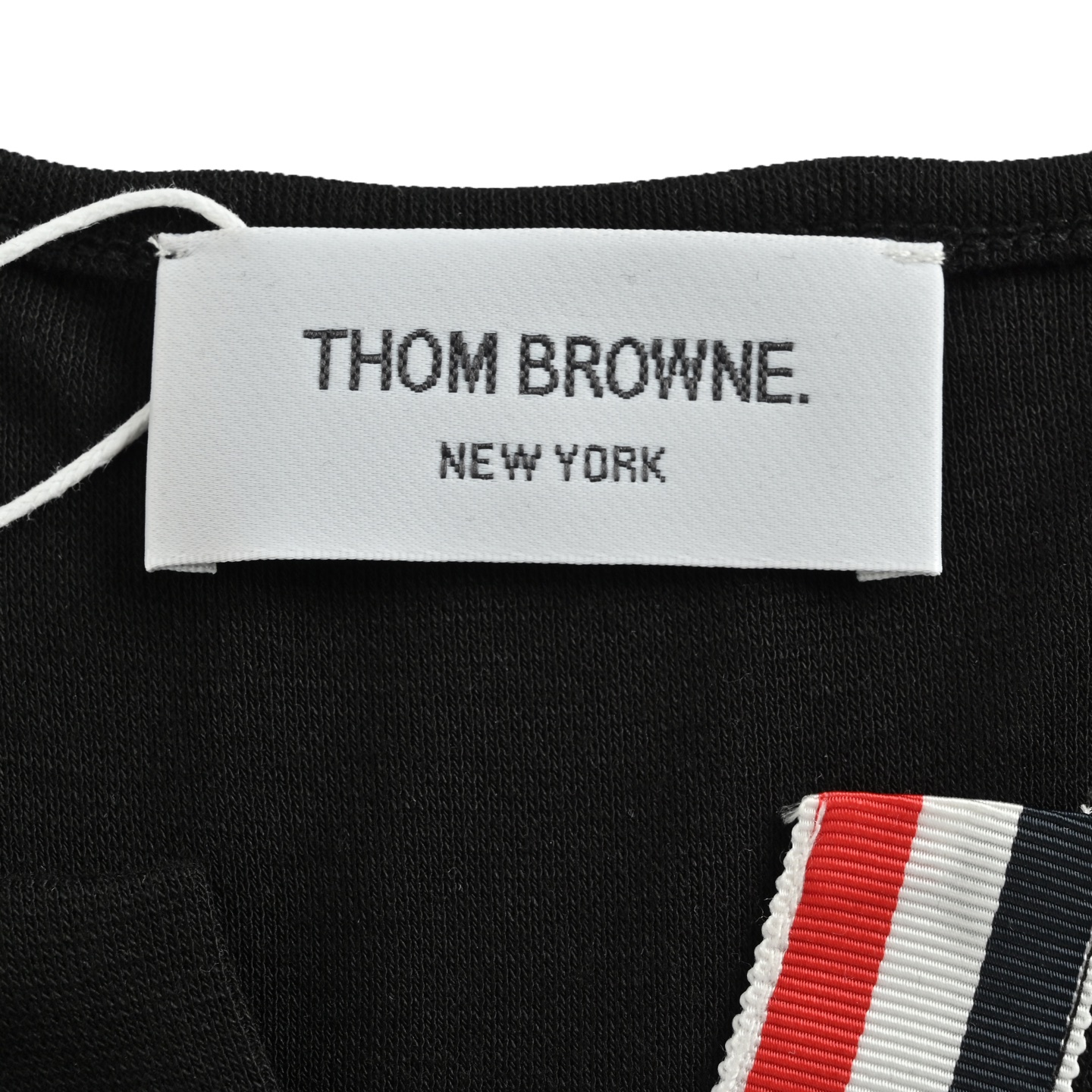 Thom Browne/汤姆布朗 TB 25Fw V领织带长袖T恤