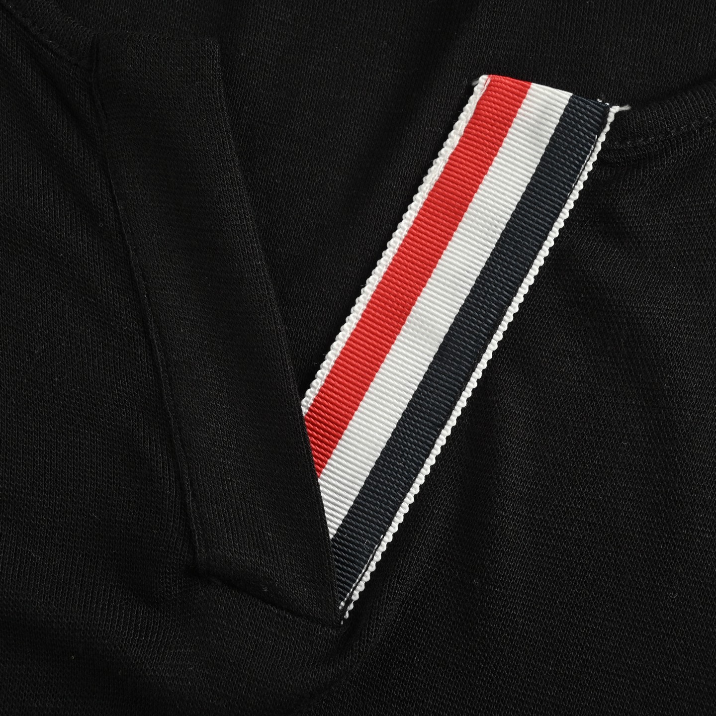 Thom Browne/汤姆布朗 TB 25Fw V领织带长袖T恤