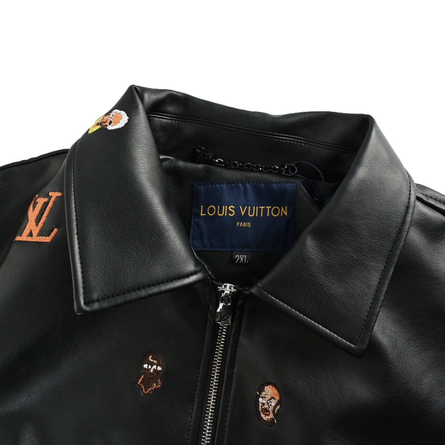 Louis Vuitton/路易威登 刺绣logo动漫皮衣外套