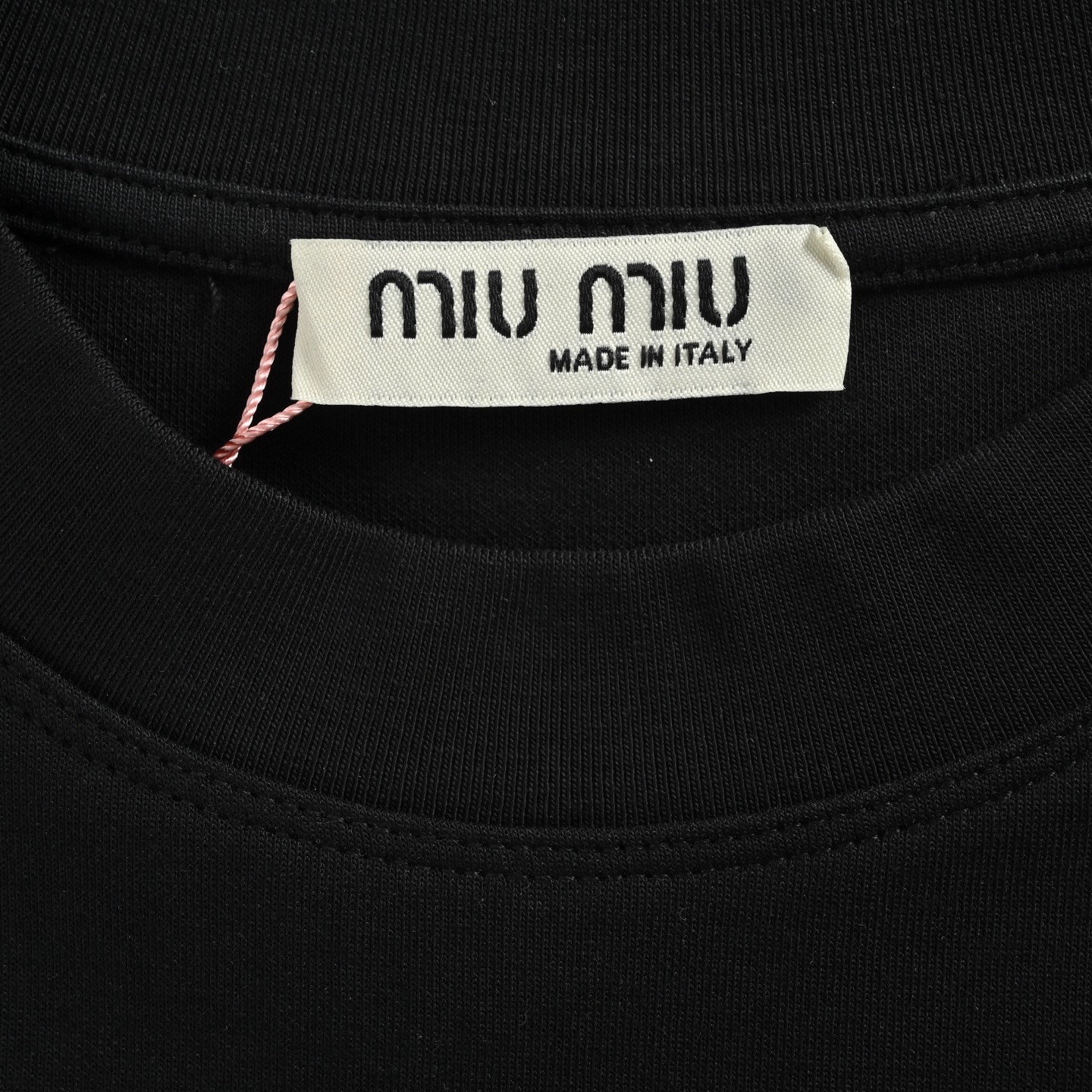 Miu Miu/缪缪 暗纹编织立体字母刺绣长袖T恤