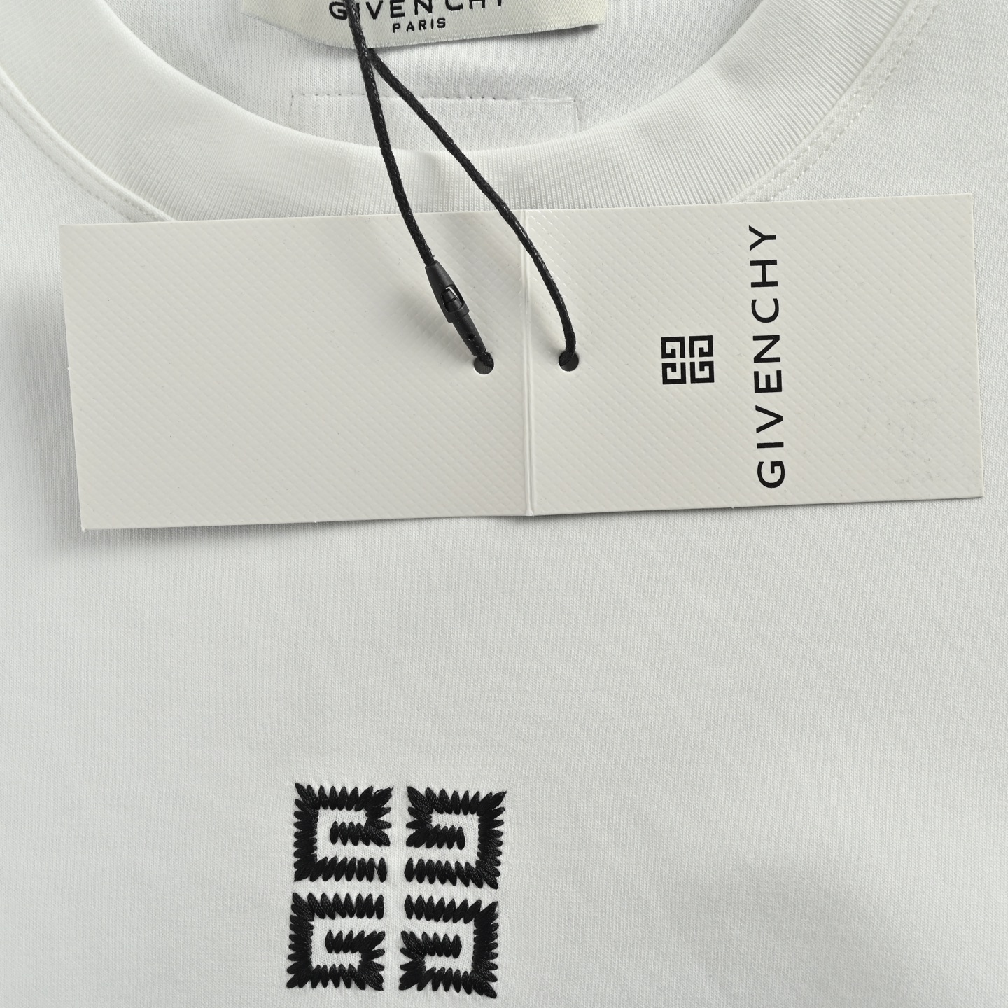 GIVENCHY/纪梵希 25Fw 宫格字母logo刺绣长袖T恤 黑色 白色