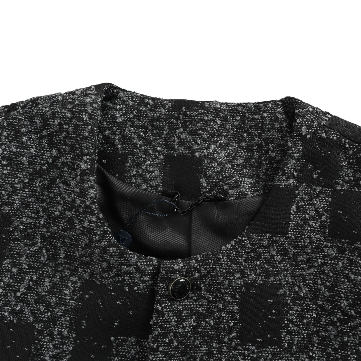 LouisVuitton/路易威登 25Fw 毛呢棋盘格外套 黑色