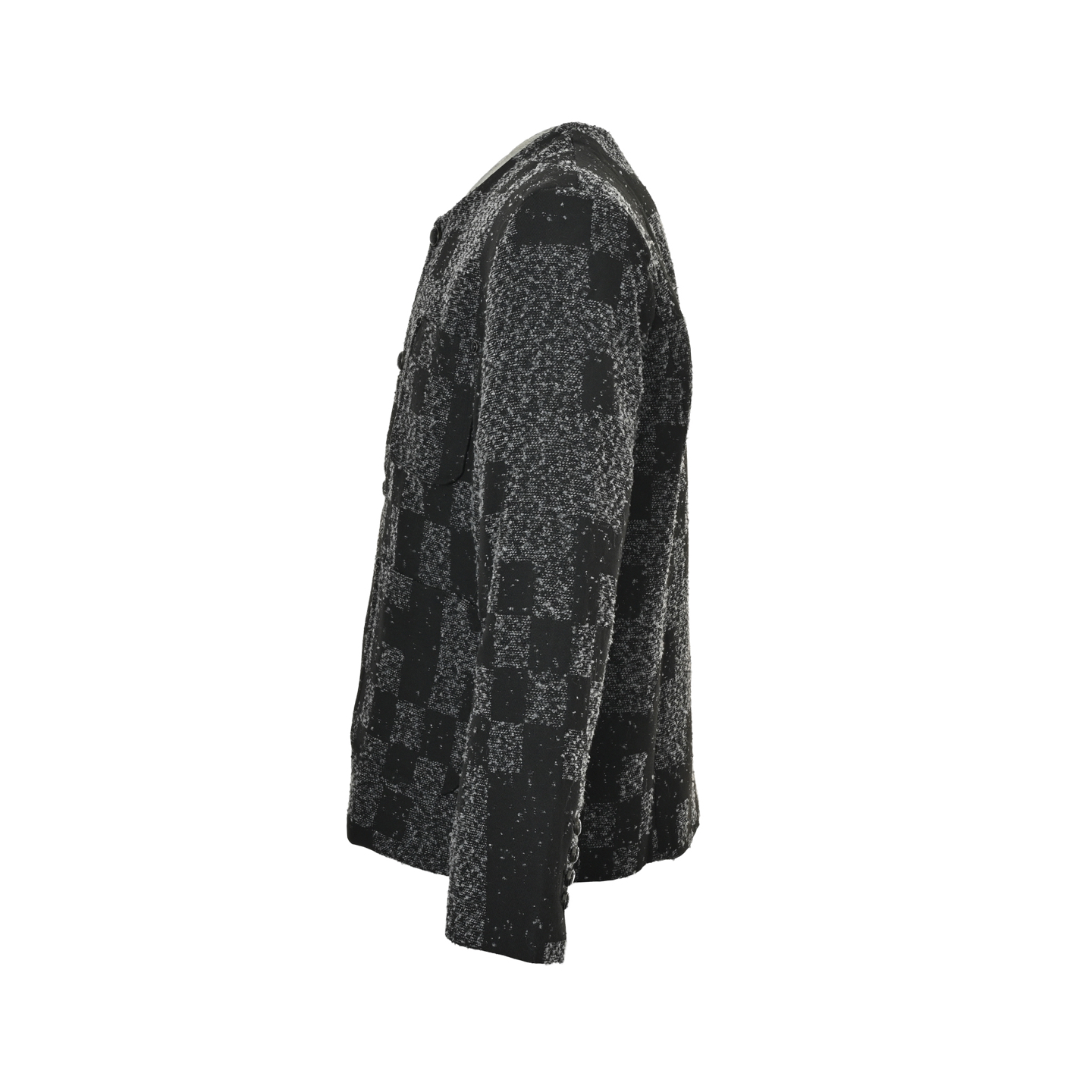 LouisVuitton/路易威登 25Fw 毛呢棋盘格外套 黑色