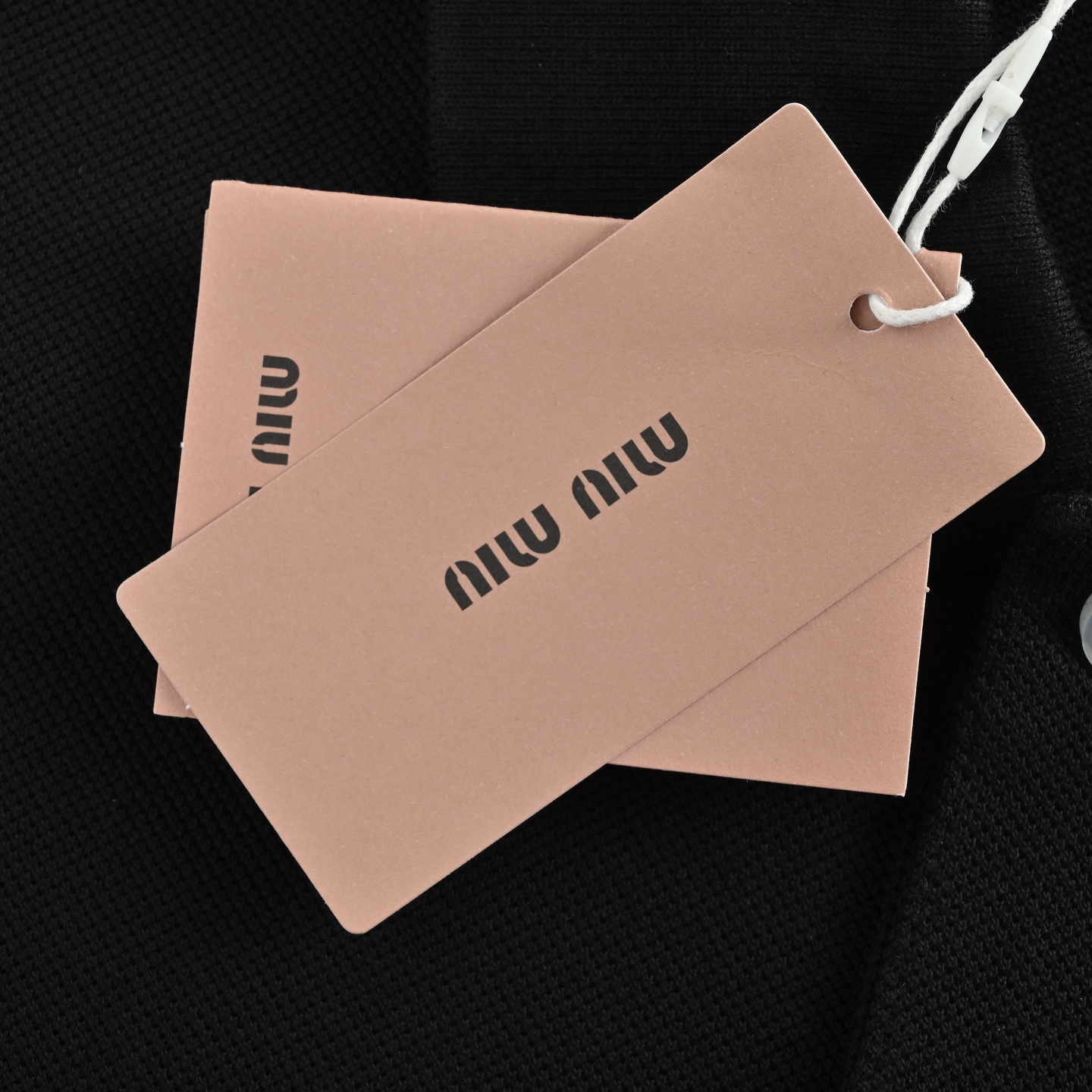 Miumiu/缪缪MM 经典小标刺绣长袖Polo T恤 藏青 黑