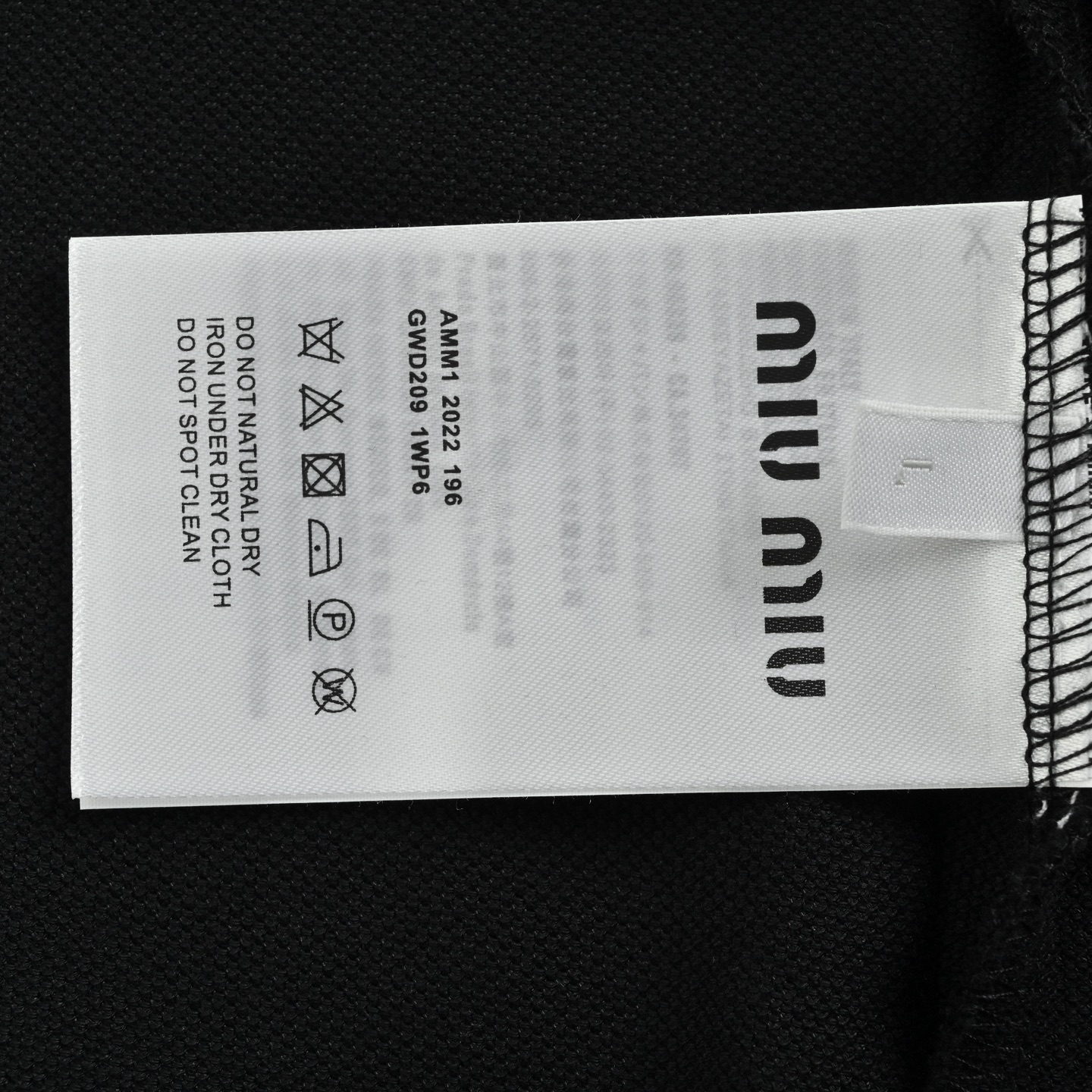 Miumiu/缪缪MM 经典小标刺绣长袖Polo T恤 藏青 黑