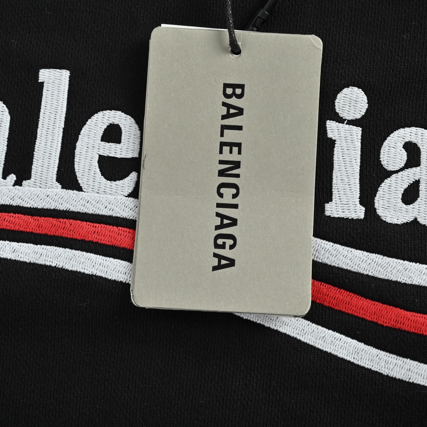 Balenciaga/巴黎世家 25Fw 可乐刺绣双面穿拉链连帽外套 水洗黑