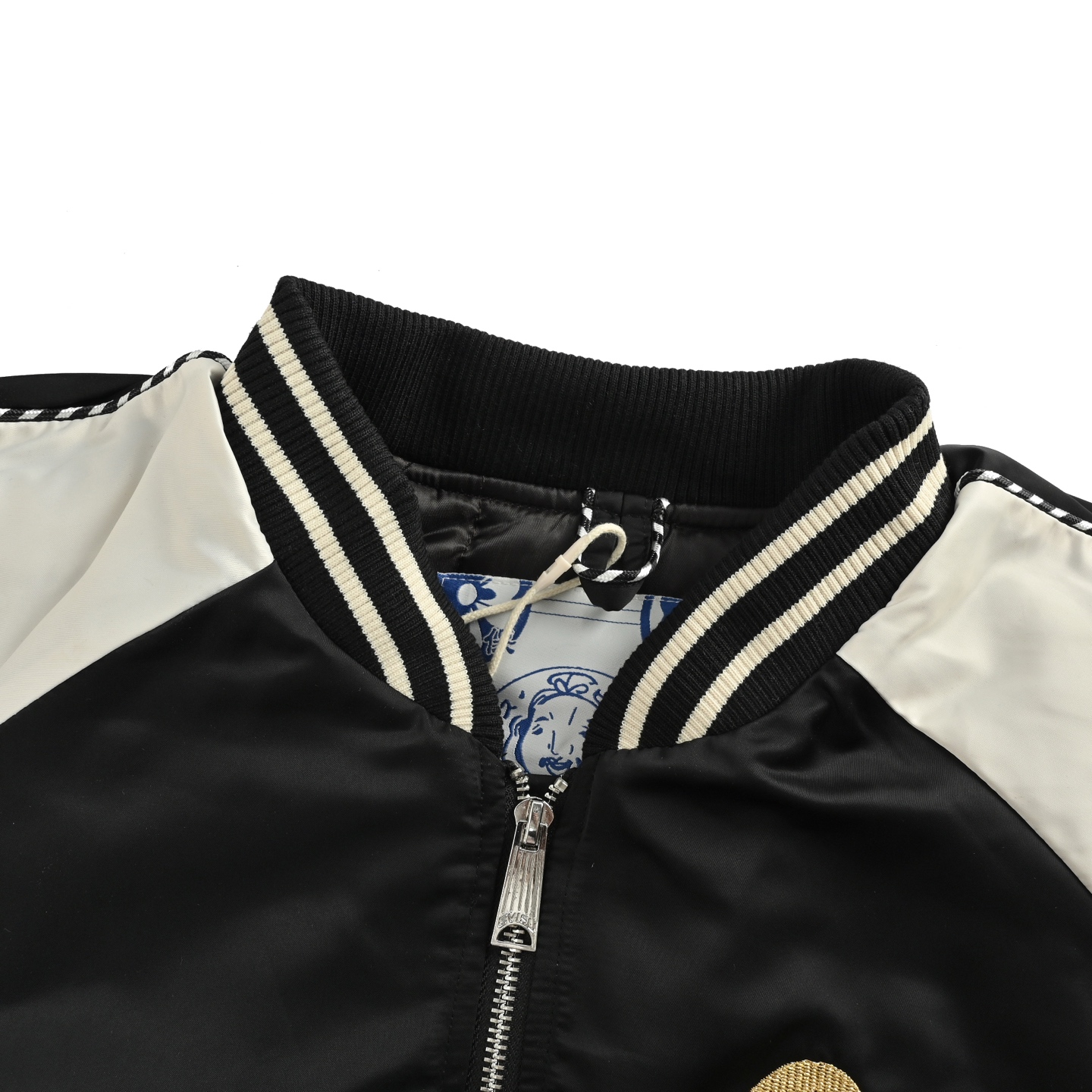 Evisu/福神 刺绣金龙棒球棉服外套 夹克外套前幅海鸥标志刺绣