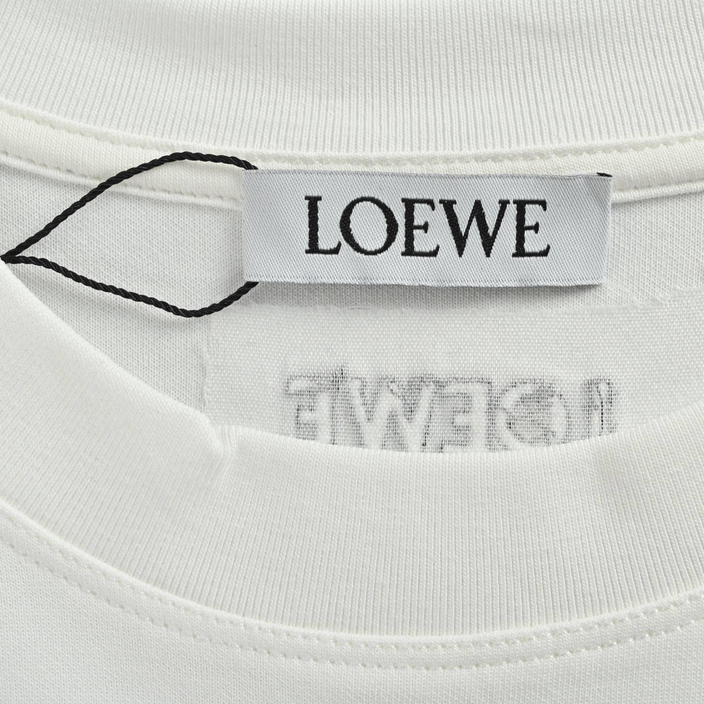 Loewe/罗意威 25Fw 胸口徽标字母撞色刺绣长袖T恤 黑色 白色