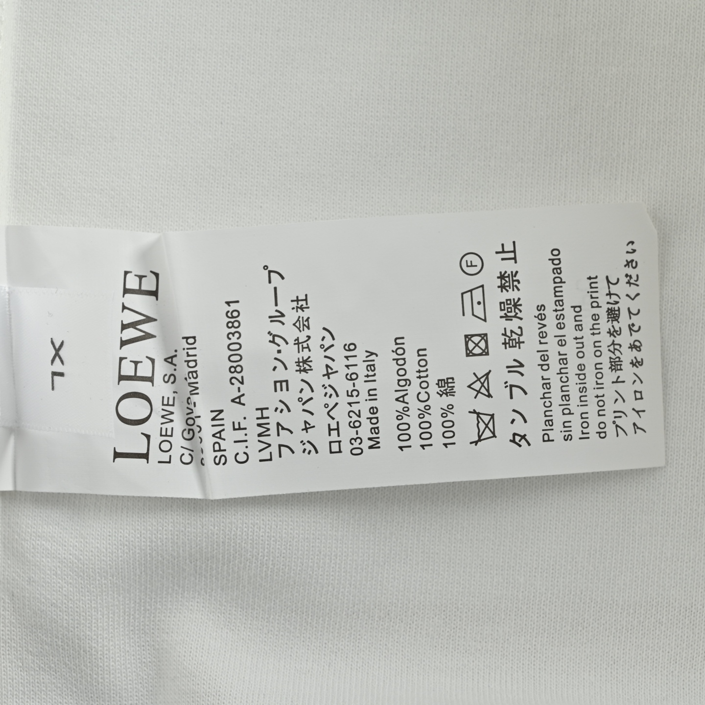 Loewe/罗意威 25Fw 胸口徽标字母撞色刺绣长袖T恤 黑色 白色