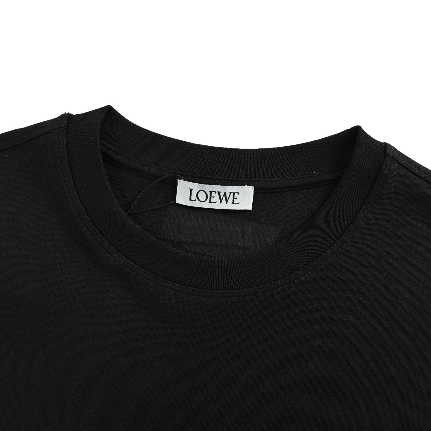 Loewe/罗意威 25Fw 胸口徽标字母撞色刺绣长袖T恤 黑色 白色