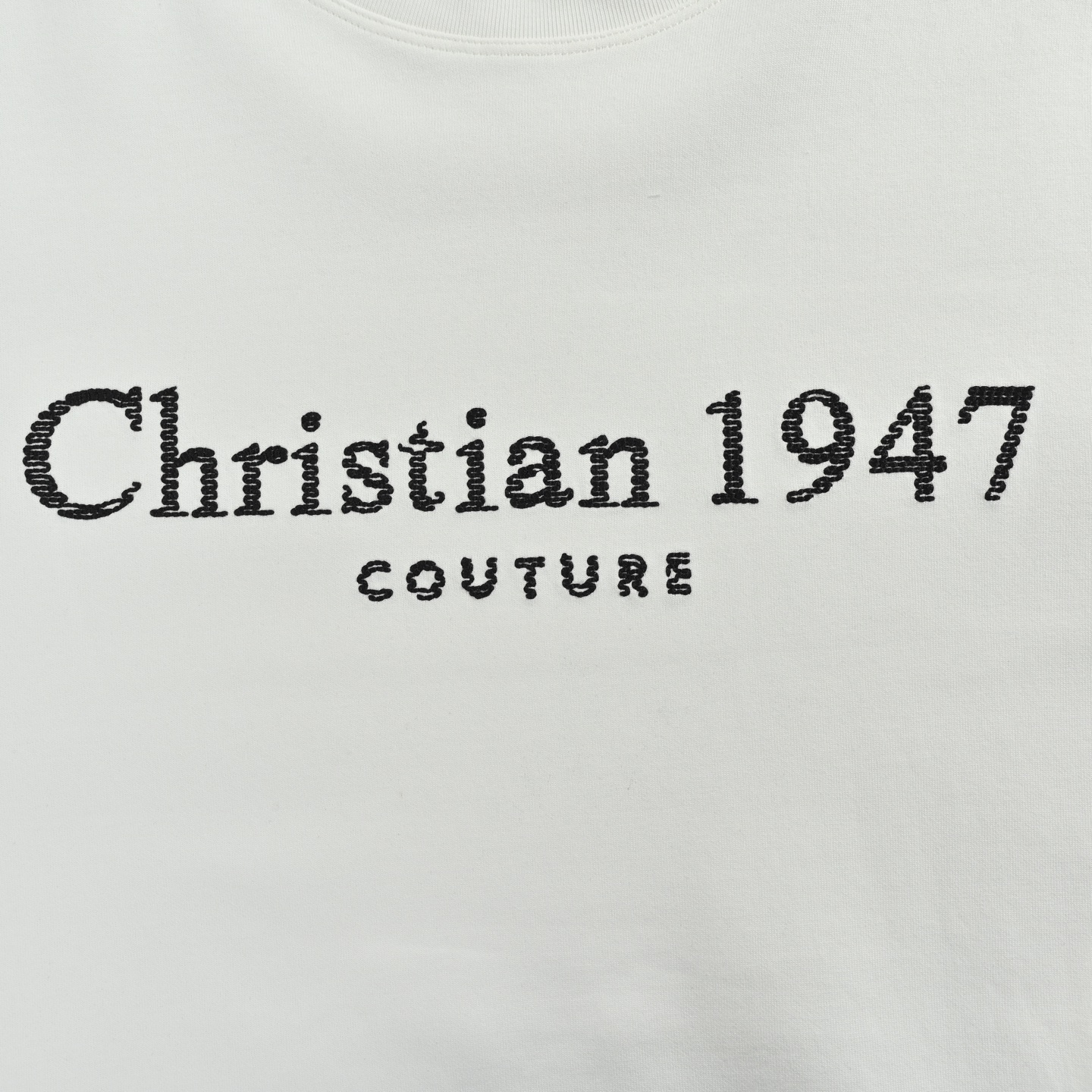 Dior/迪奥 25Fw 1947标志刺绣长袖T恤 黑色 白色