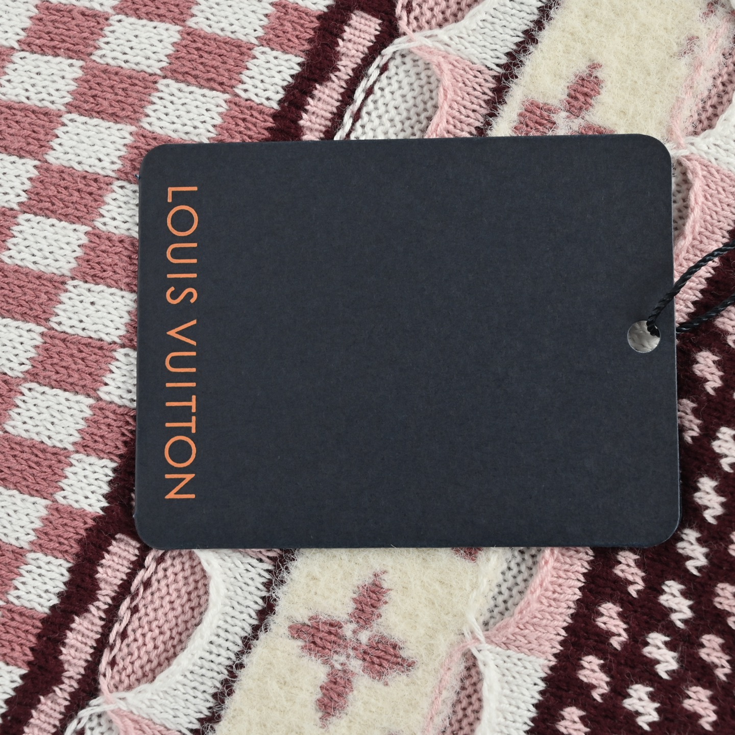 Louis Vuitton/路易威登 粉拼半拉链不规则提花针织毛衣