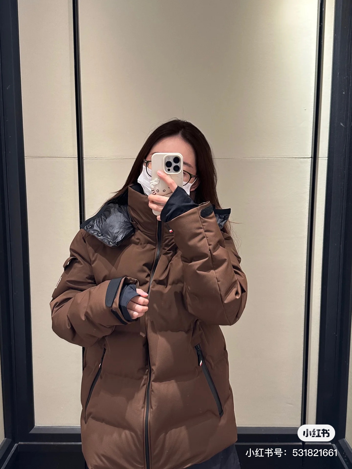 Moncler/蒙口 25Fw 袖袋连帽羽绒服上身效果#