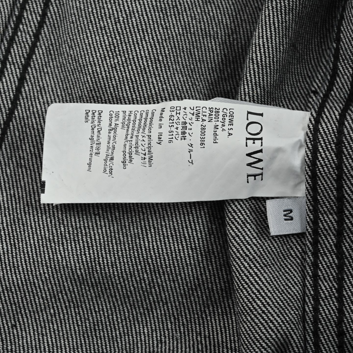 Loewe/罗意威 Anagram烧花镂空logo套装牛仔外套 中克重水洗棉质丹宁布夹克