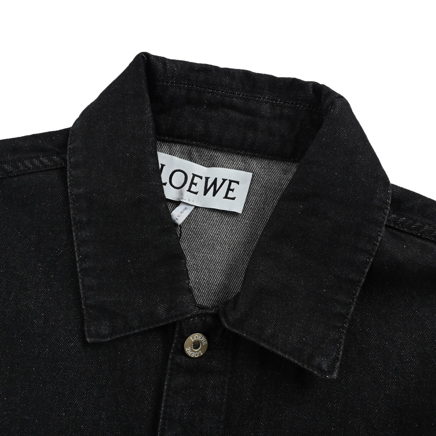 Loewe/罗意威 Anagram烧花镂空logo套装牛仔外套 中克重水洗棉质丹宁布夹克