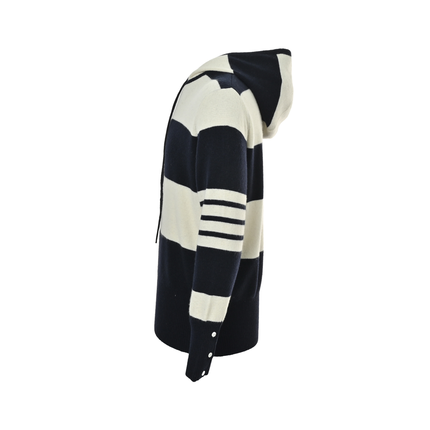 Thom Browne/汤姆布朗 25Fw 宽条纹针织连帽毛衣