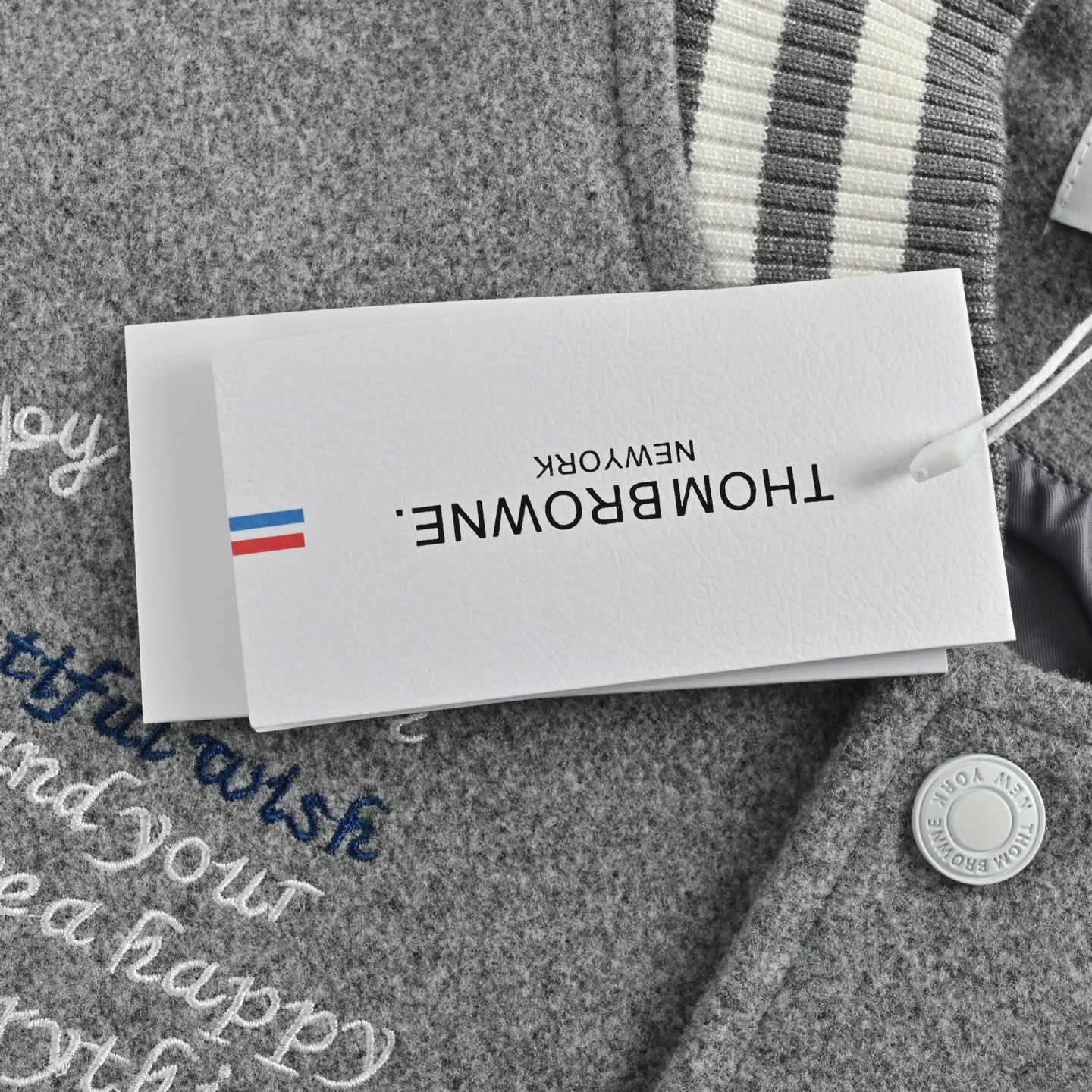 Thom Browne/汤姆布朗 多元素刺绣四杠棒球服夹克外套