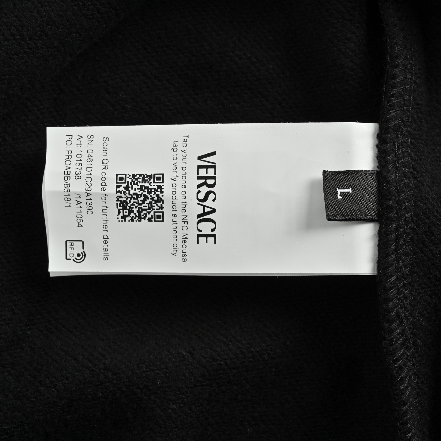 VERSACE/范思哲 纯色胸扣连帽卫衣