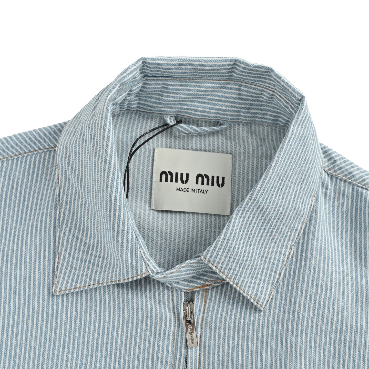 Miu Miu/缪缪 竖条纹夹克外套 220克色织洗水棉