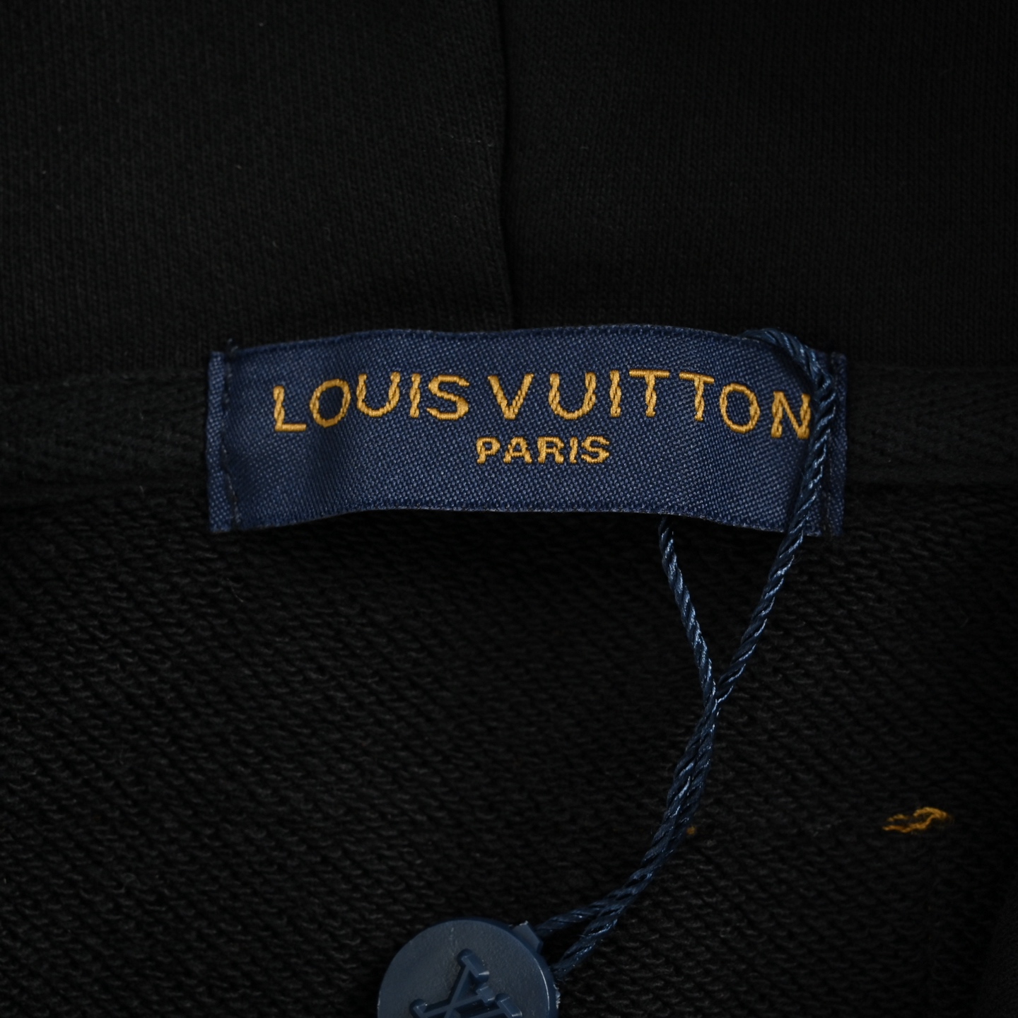 Louis Vuitton/路易威登 云朵logo裁剪贴布刺绣水洗连帽卫衣 美式酸洗做旧激光烧花贴布绣 水洗黑 水洗白