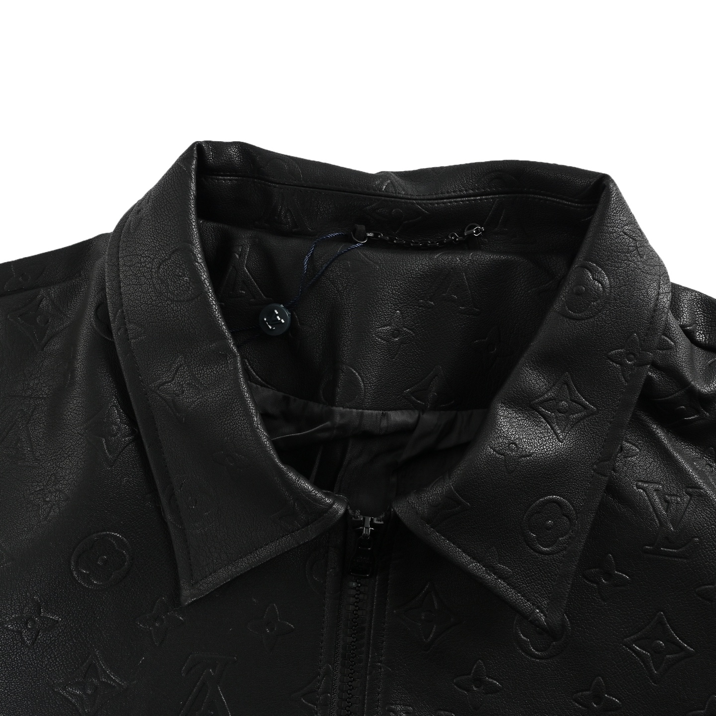 Louis Vuitton/路易威登 25ss满印压花皮质拼接外套夹克皮衣