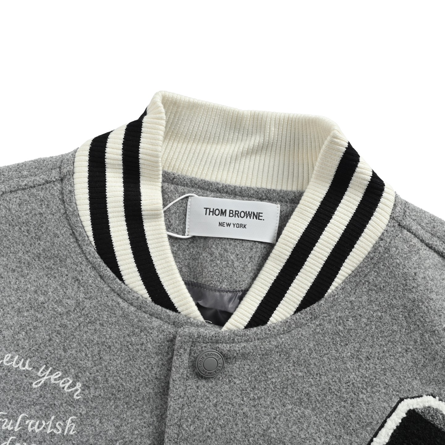 Thom Browne/汤姆布朗 多元素刺绣四杠棒球服夹克外套