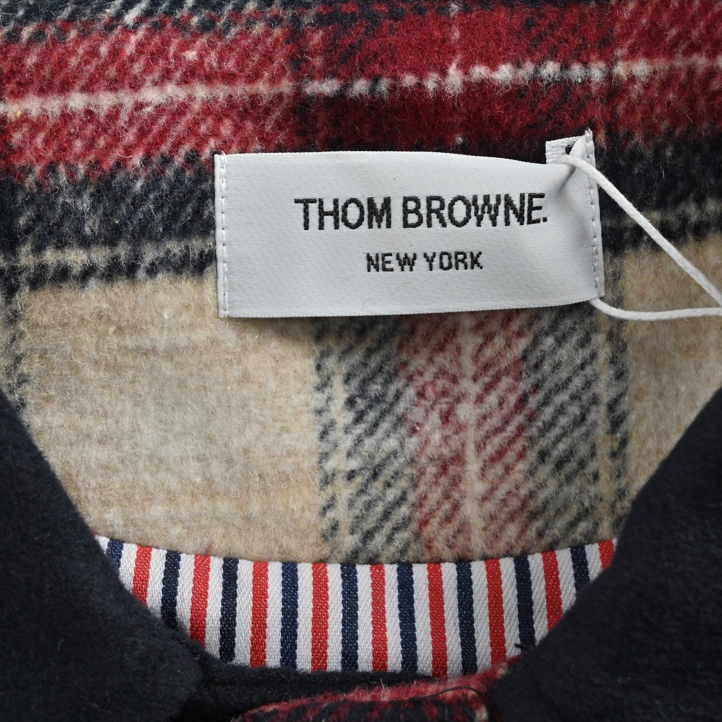 Thom Browne/汤姆布朗 拼接格子四杠棒球服夹克外套