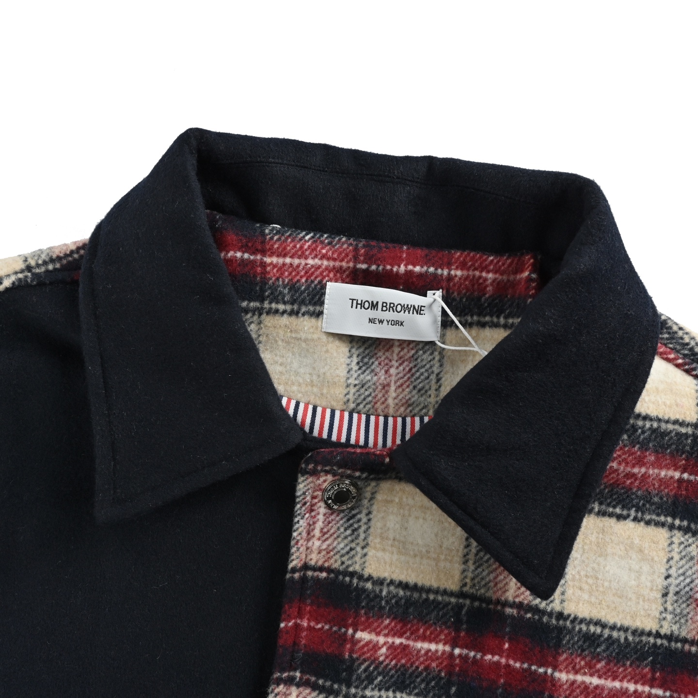 Thom Browne/汤姆布朗 拼接格子四杠棒球服夹克外套