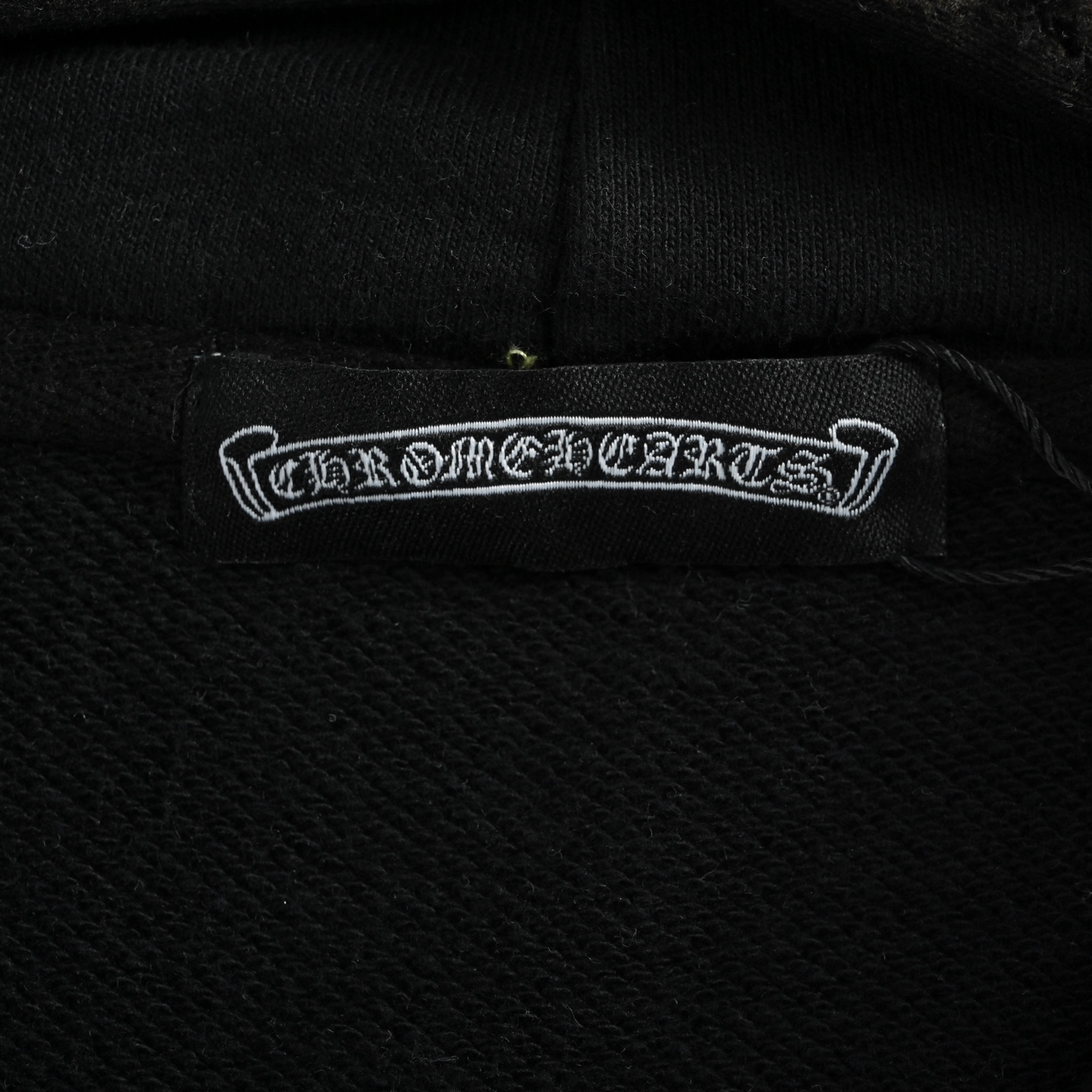 Chrome Hearts/克罗心 十字架标识贴布刺绣水洗烧花连帽卫衣 水洗黑 水洗白