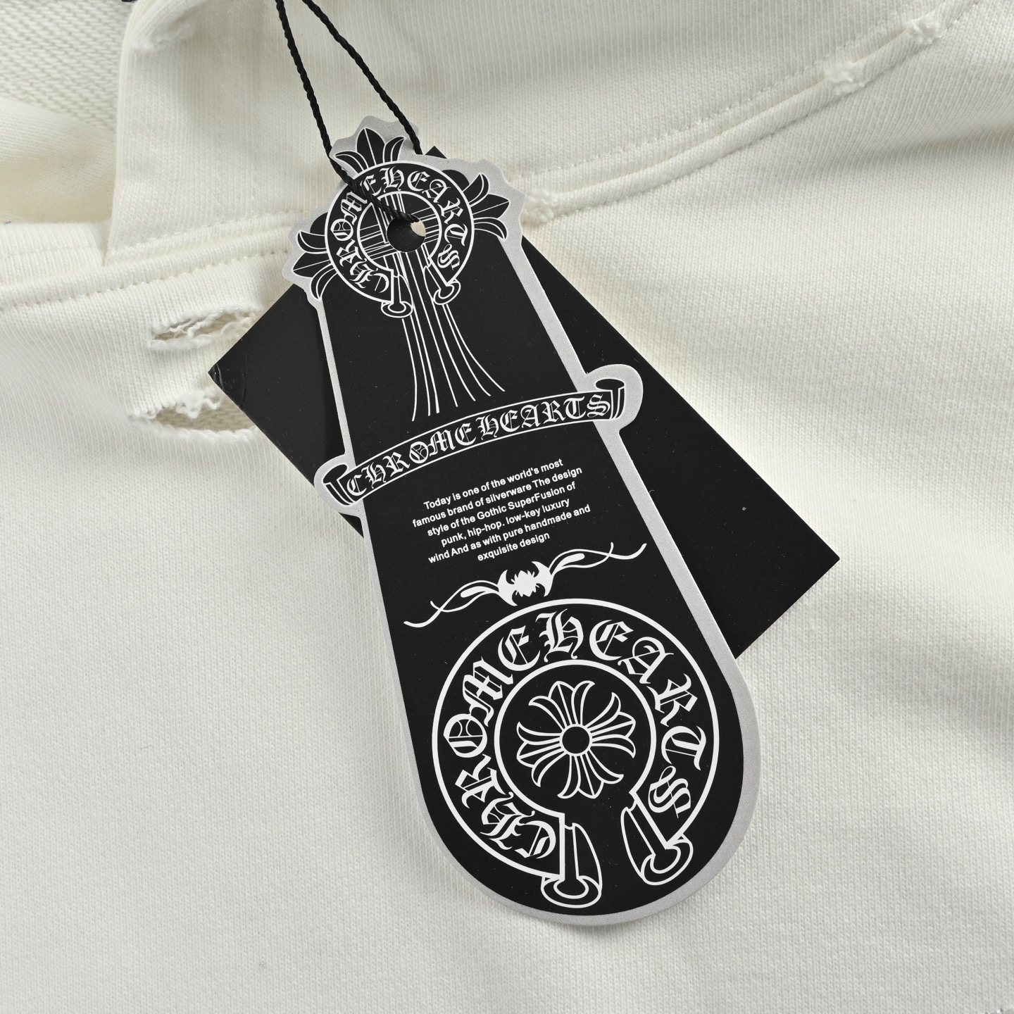 Chrome Hearts 克罗心 马蹄标识贴布刺绣水洗烧花连帽卫衣