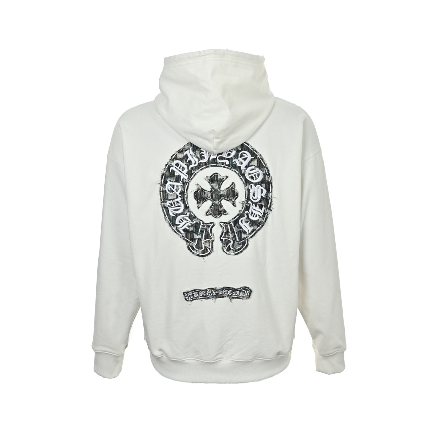 Chrome Hearts 克罗心 马蹄标识贴布刺绣水洗烧花连帽卫衣