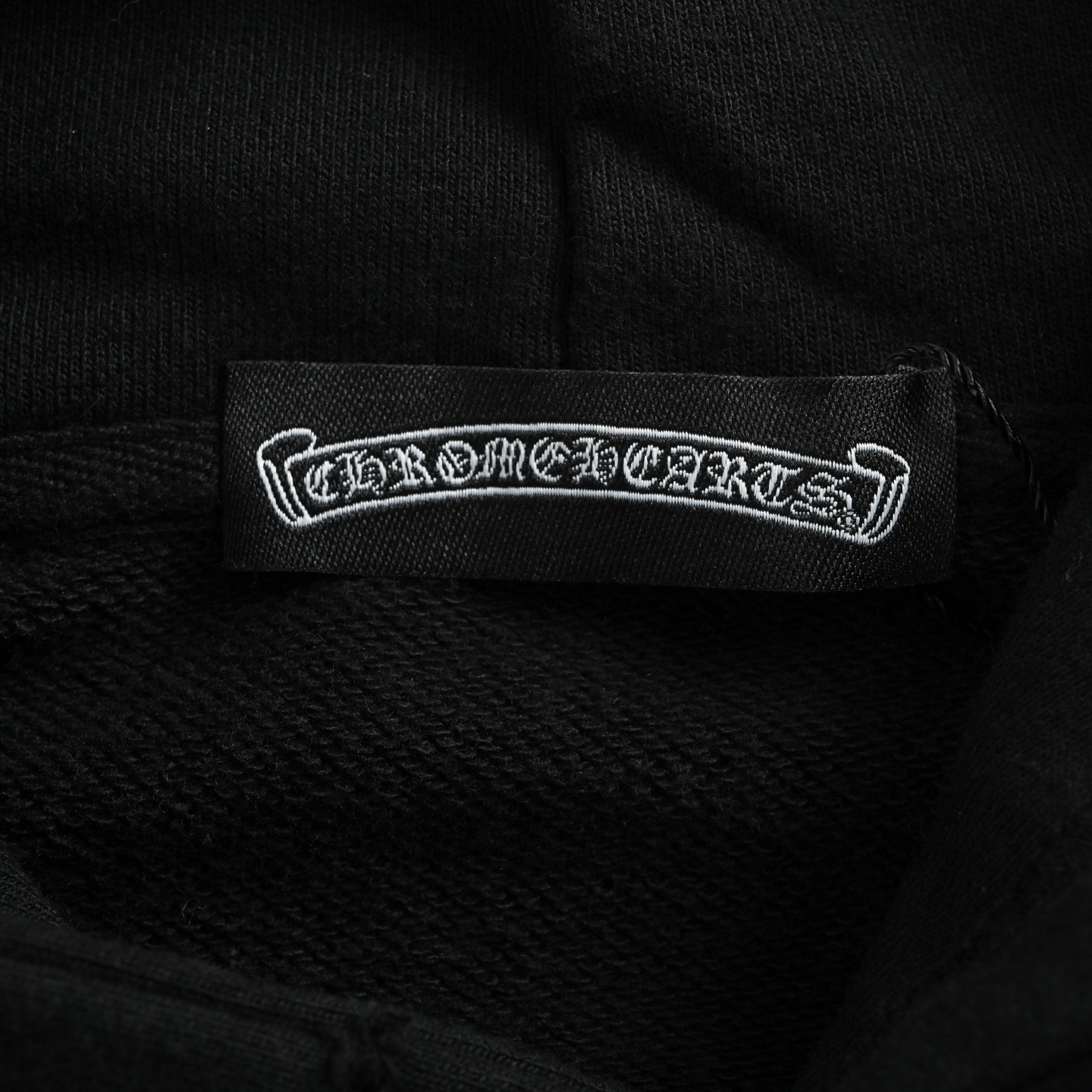 Chrome Hearts/克罗心 马蹄标识贴布刺绣水洗烧花连帽卫衣 水洗黑 水洗白