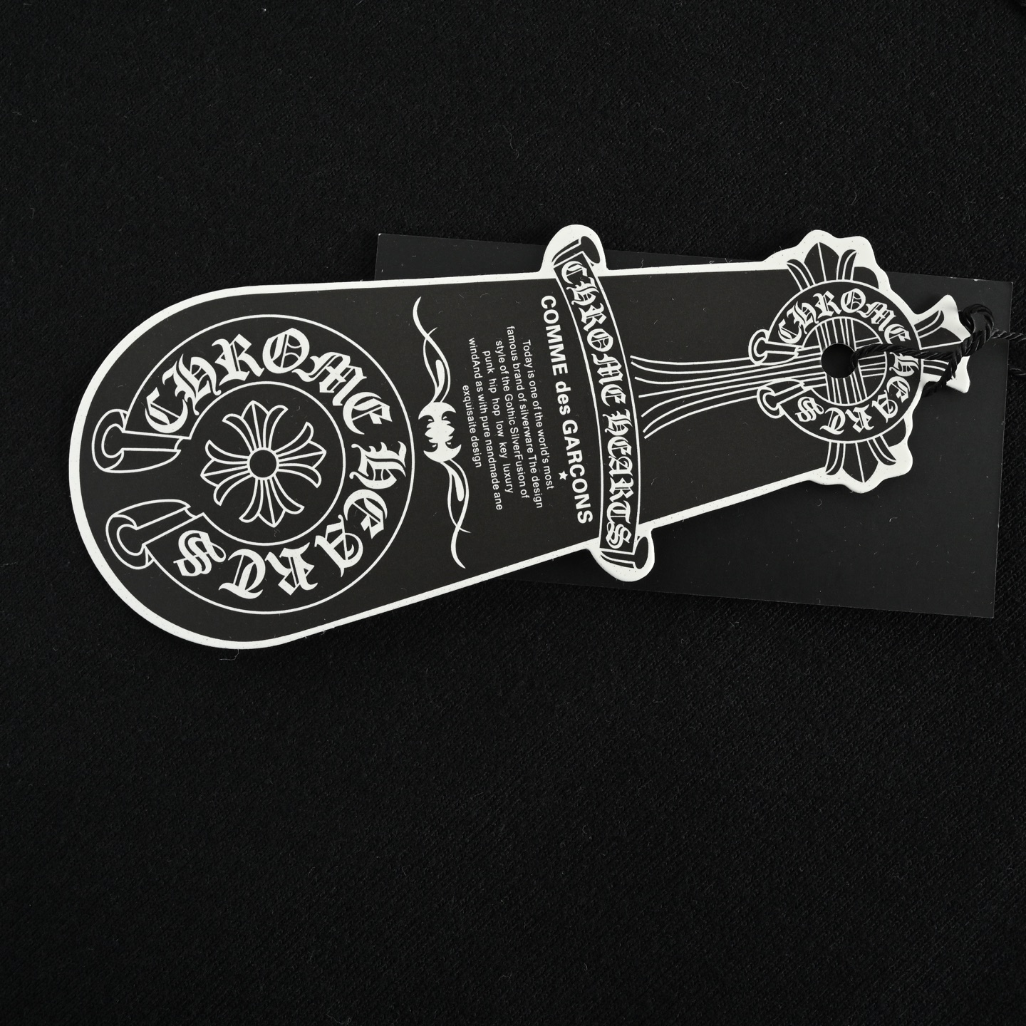 Chrome Hearts/克罗心 马蹄标识贴布刺绣水洗烧花连帽卫衣 水洗黑 水洗白
