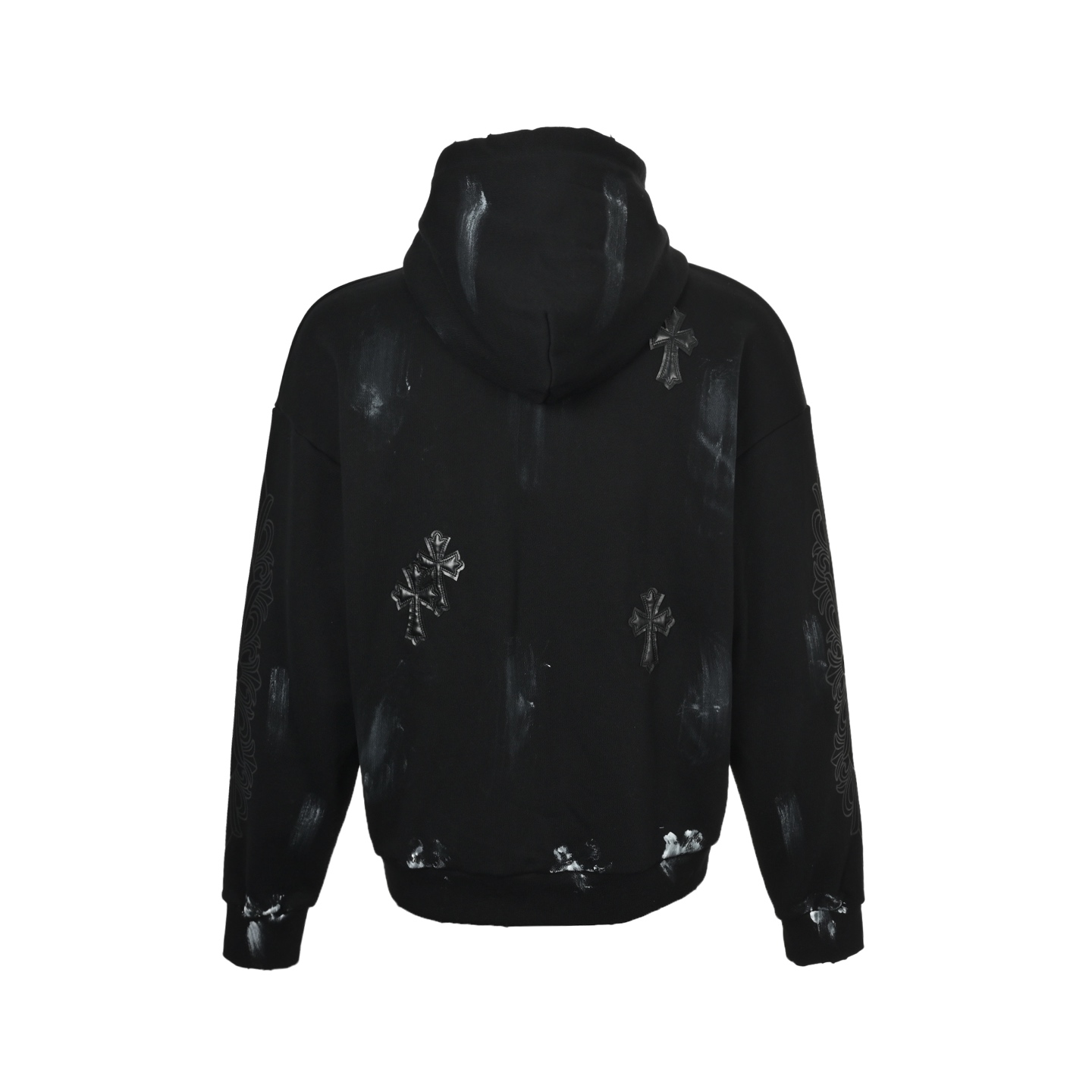 Chrome Hearts/克罗心 25Fw 重工做旧新款涂鸦拉链外套 黑色