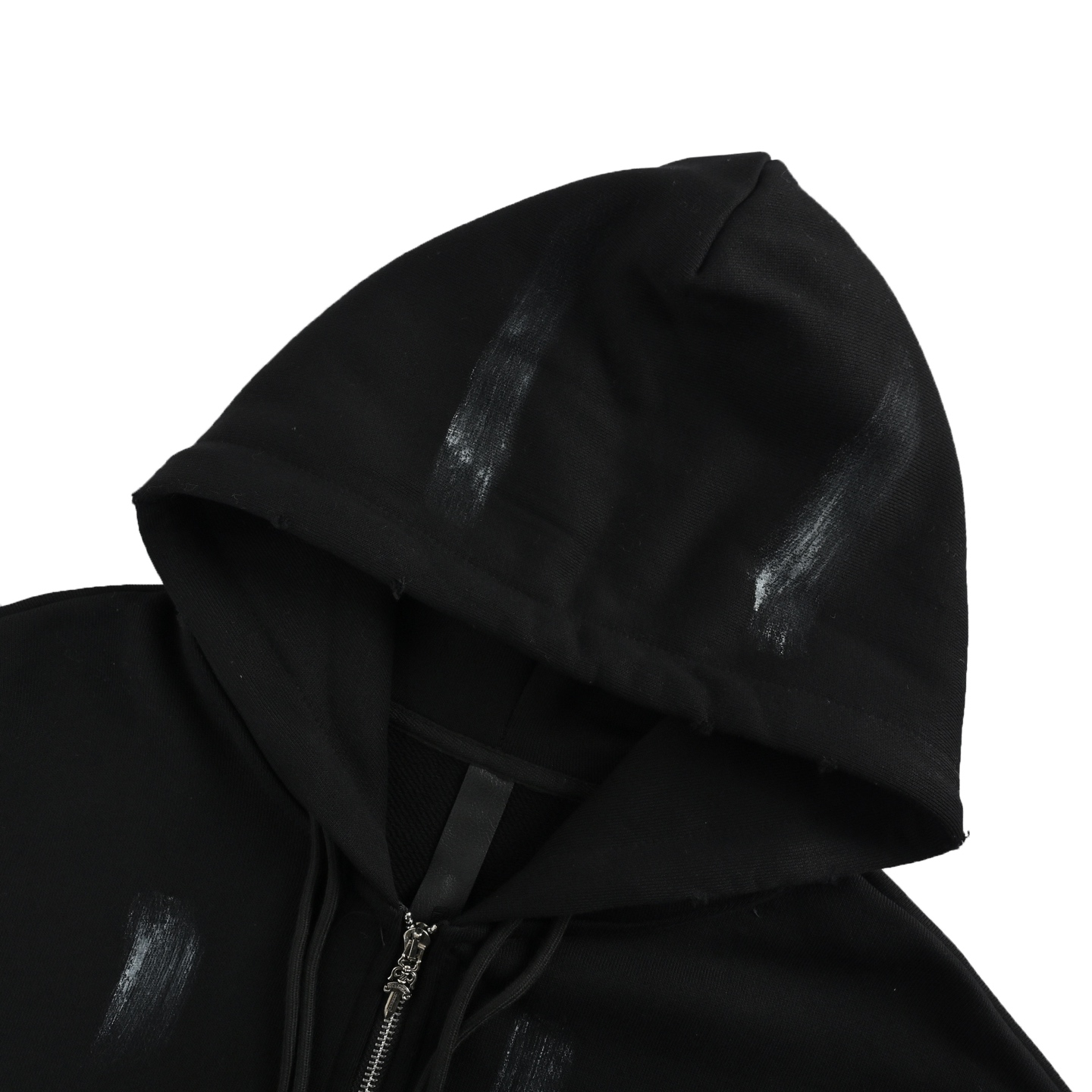 Chrome Hearts/克罗心 25Fw 重工做旧新款涂鸦拉链外套 黑色
