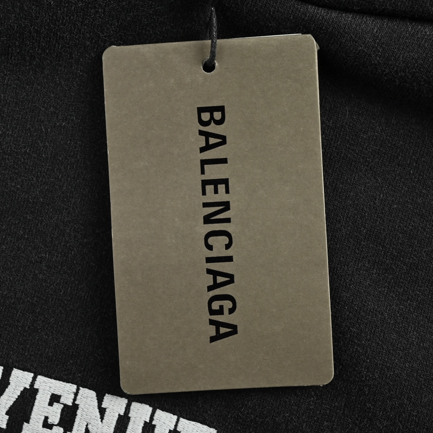Balenciaga/巴黎世家 24Fw 贴布字母刺绣水洗连帽卫衣 水洗黑