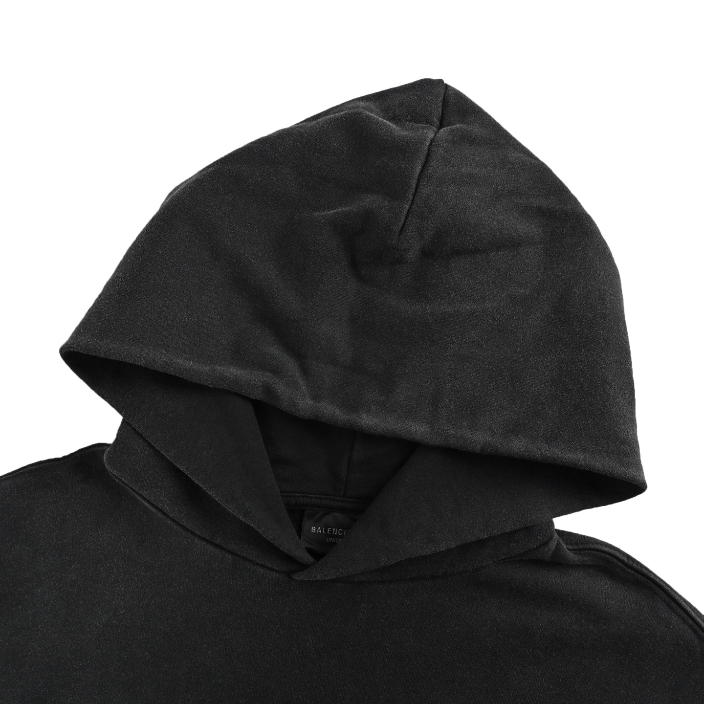 Balenciaga/巴黎世家 24Fw 贴布字母刺绣水洗连帽卫衣 水洗黑