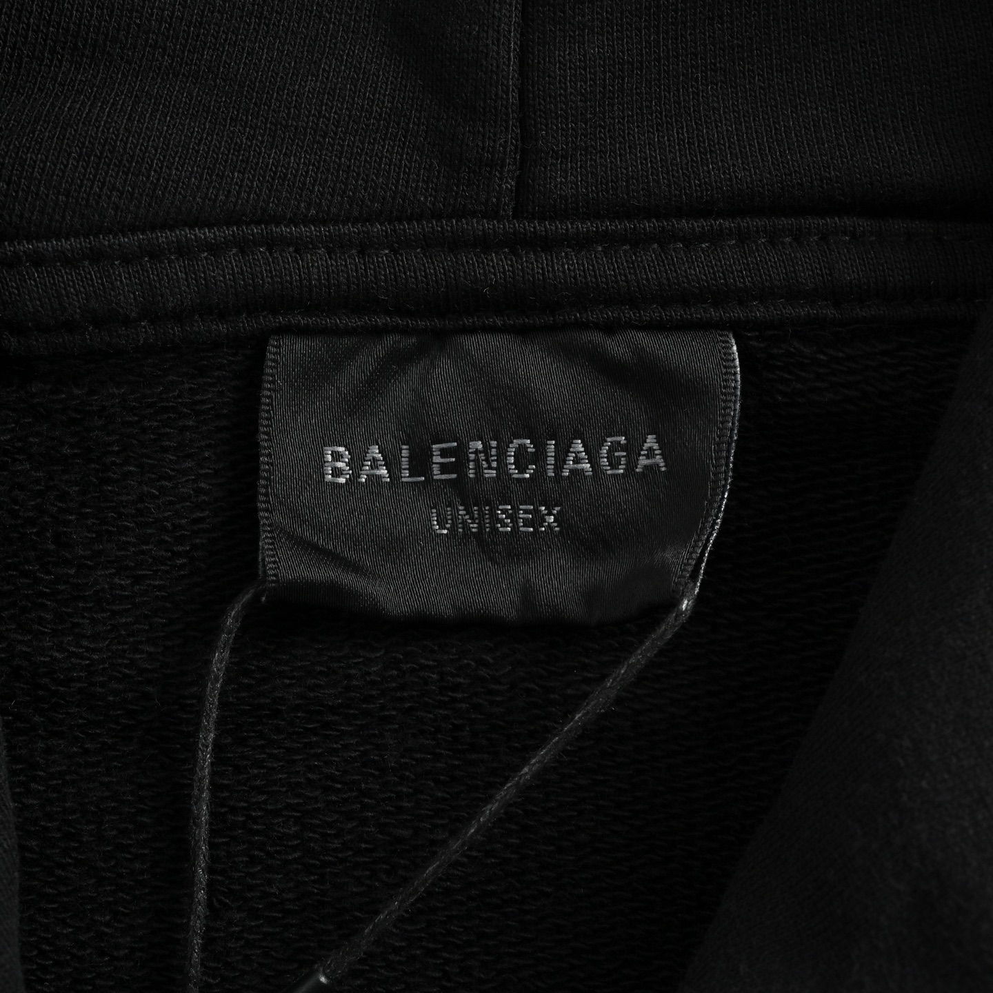 Balenciaga/巴黎世家 24Fw 贴布字母刺绣水洗连帽卫衣 水洗黑