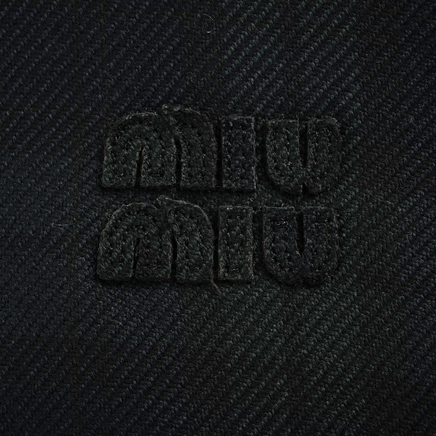 Miu Miu 25Fw Miu小标暗绿格纹棉服外套